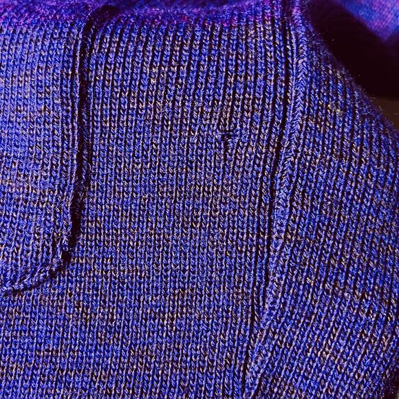 VTG Andrea Jovine Sweater Purple Hombre Maxi Wool Duster Vest Pockets Open M - Picture 5 of 10